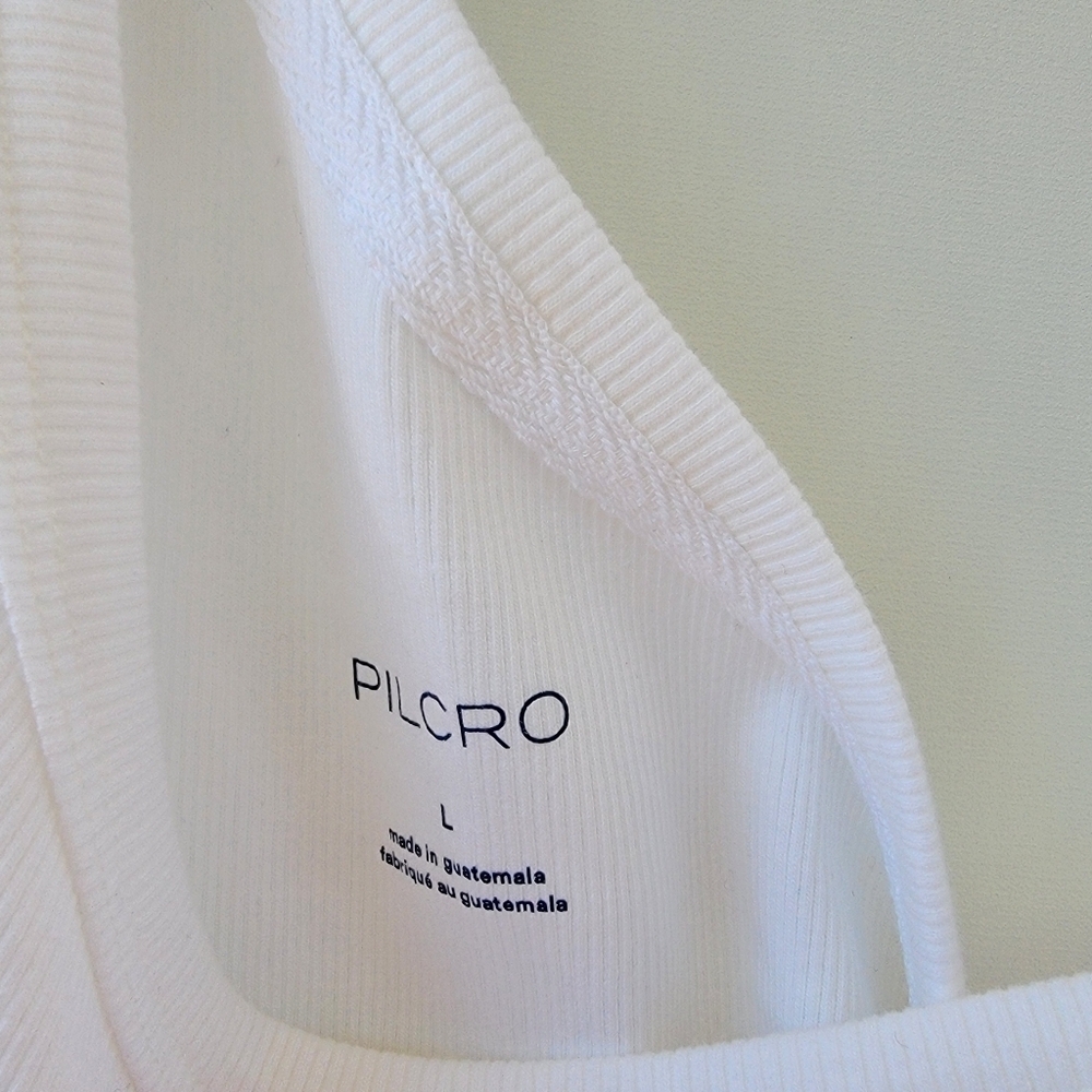 Anthropologie Pilcro New White Ribbed One Shoulder Tank Top Size Large Neutral - Picture 5 of 15